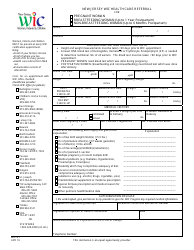 Document preview: Form WIC-41 Nj Wic Health Care Referral (Women) - New Jersey