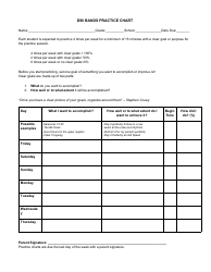 Document preview: Bands Practice Chart Template - District 90 Jr. High Music Department