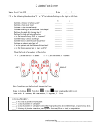 Document preview: Diabetes Foot Screen Form