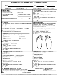 Document preview: Comprehensive Diabetes Foot Examination Form - American Brace & Limb Enterprise, Llc