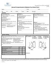 Document preview: Annual Comprehensive Diabetes Foot Exam Form - Ku