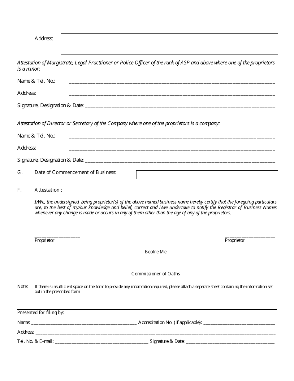 Form CAC / BN / 1 Application for Registration of Business Name Pursuant to Section 657 - Nigeria, Page 3