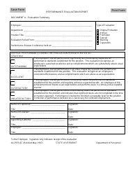 Performance Evaluation Report Form - Vermont