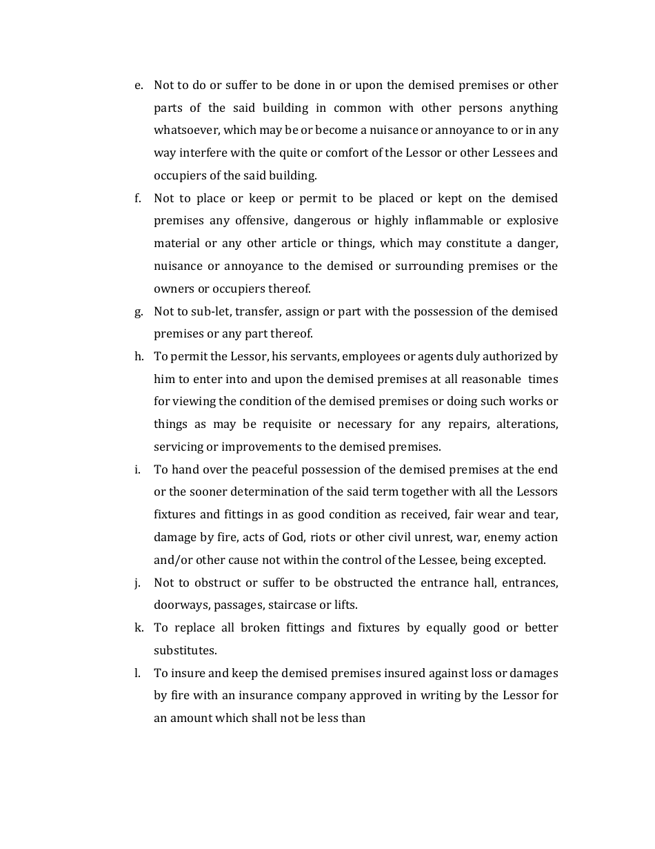 Commercial Property Rental Agreement Template, Page 3