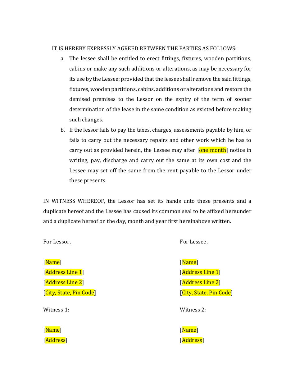 Commercial Property Rental Agreement Template, Page 5