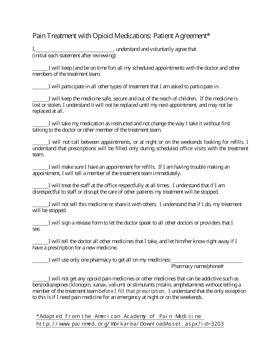 Sample Patient Agreement Forms, Page 2