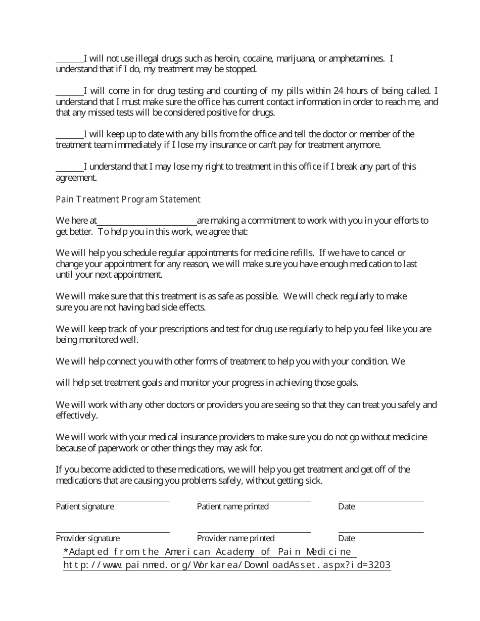 Sample Patient Agreement Forms, Page 3