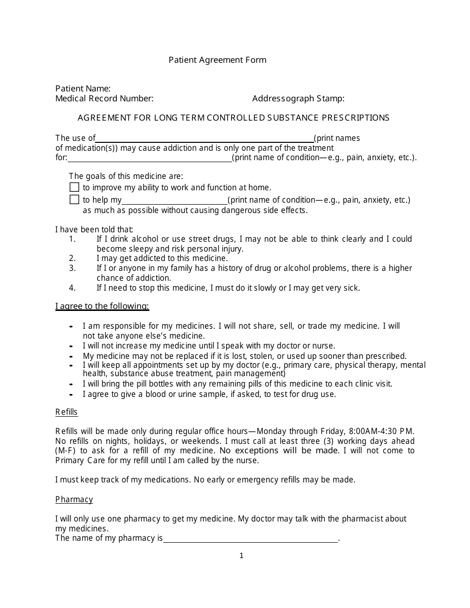 Sample Patient Agreement Forms, Page 4