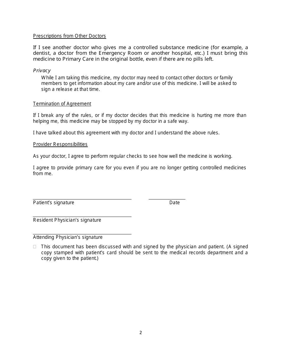 Sample Patient Agreement Forms, Page 5