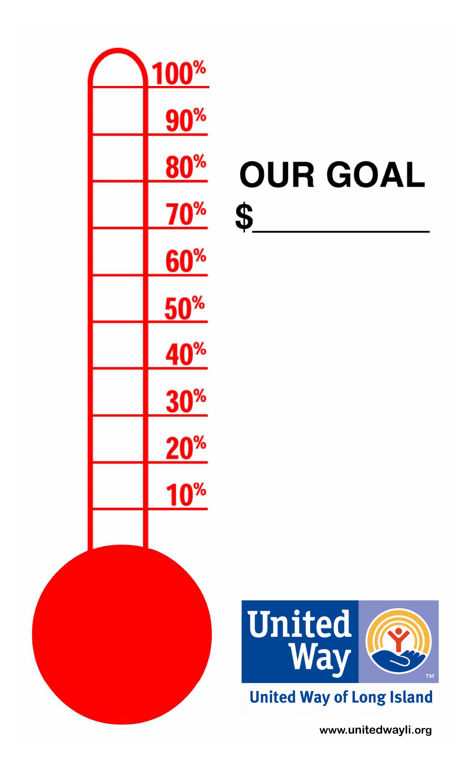 Thermometer Goal Chart - United Way of Goal Island