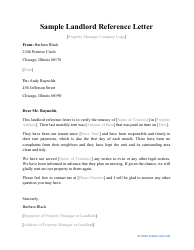 Sample &quot;Landlord Reference Letter&quot;
