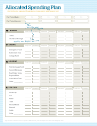 Allocated Spending Plan Spreadsheet Template, Page 2