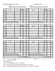 Document preview: High School Bowling Score Sheet Template