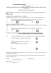 Document preview: Annual Packing Declaration Form