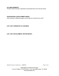 Sample Staff Performance Evaluation Form - Greenlights for Nonprofit Success, Page 4