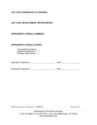 Sample Staff Performance Evaluation Form - Greenlights for Nonprofit Success, Page 6