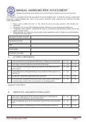 Document preview: Manual Handling Risk Assessment Checklist Template - Pony Club Association Nsw