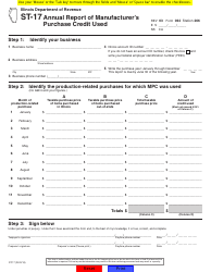 Form ST-17 &quot;Annual Report of Manufacturer's Purchase Credit Used&quot; - Illinois