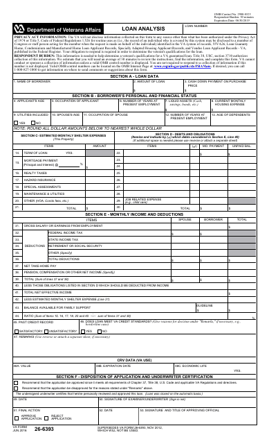 VA Form 26-6393  Printable Pdf