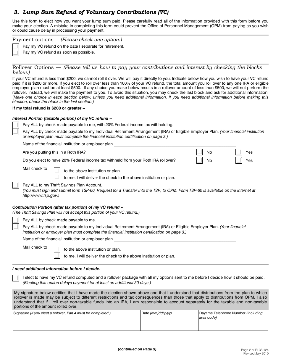 OPM Form RI38-124 - Fill Out, Sign Online and Download Fillable PDF ...