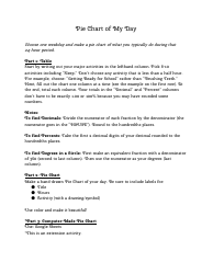 Document preview: Daily Activities Pie Chart Worksheet Template