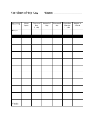 Daily Activities Pie Chart Worksheet Template, Page 2