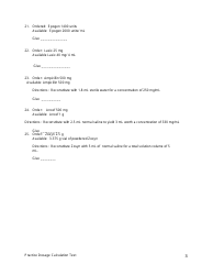 Practice Dosage Calculation Test With Answer Key - St. Louis Community College, Page 3