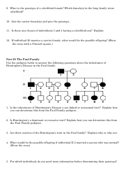 Pedigree Inquiry Biology Worksheet - East Chapel Hill High School, Page 2