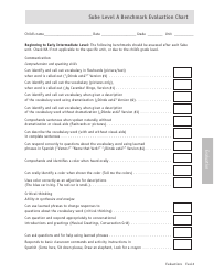 Sube Level a Benchmark Evaluation Chart Template