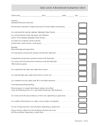 Sube Level a Benchmark Evaluation Chart Template, Page 3