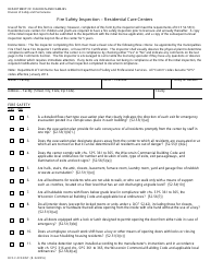 Form DCF-F-CFS0357 Fire Safety Inspection - Residential Care Centers - Wisconsin