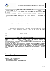 Document preview: Self-discharge Against Medical Advice Form - Centre Hospitalier Perigueux