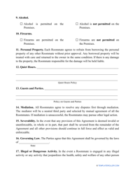 Roommate Agreement Template - Missouri, Page 4