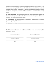 Roommate Agreement Template - New Hampshire, Page 5