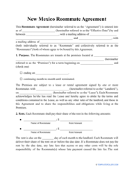 Document preview: Roommate Agreement Template - New Mexico