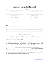 Apology Letter to Husband Template