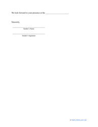 Formal Invitation Letter Template, Page 2
