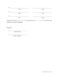 Interview Invitation Letter Template, Page 2