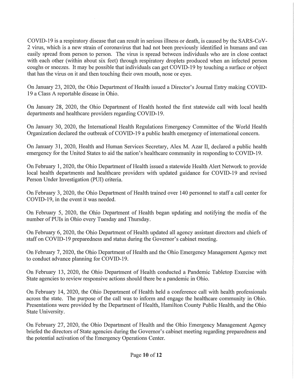 Directors Stay at Home Order - Ohio, Page 10