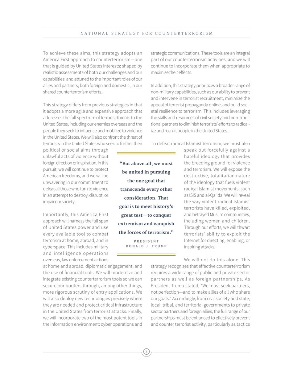 National Strategy for Counterterrorism of the United States of America, Page 10