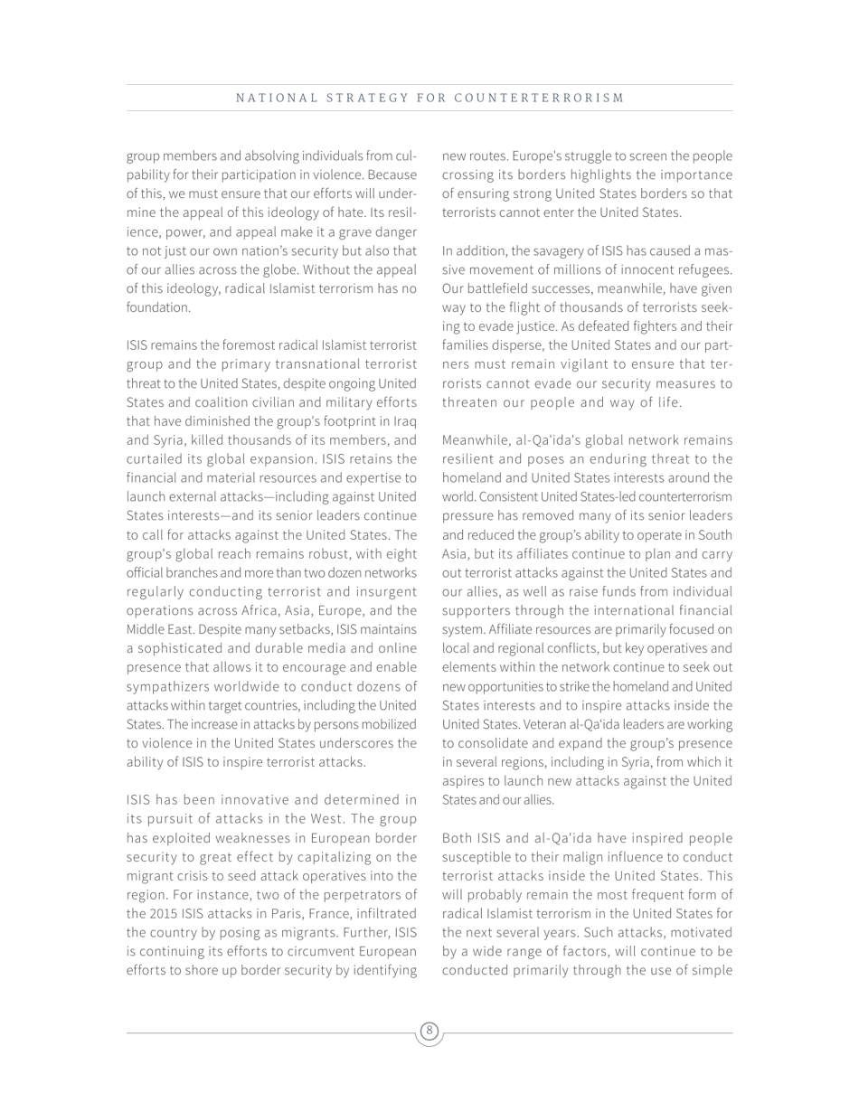 National Strategy for Counterterrorism of the United States of America, Page 16