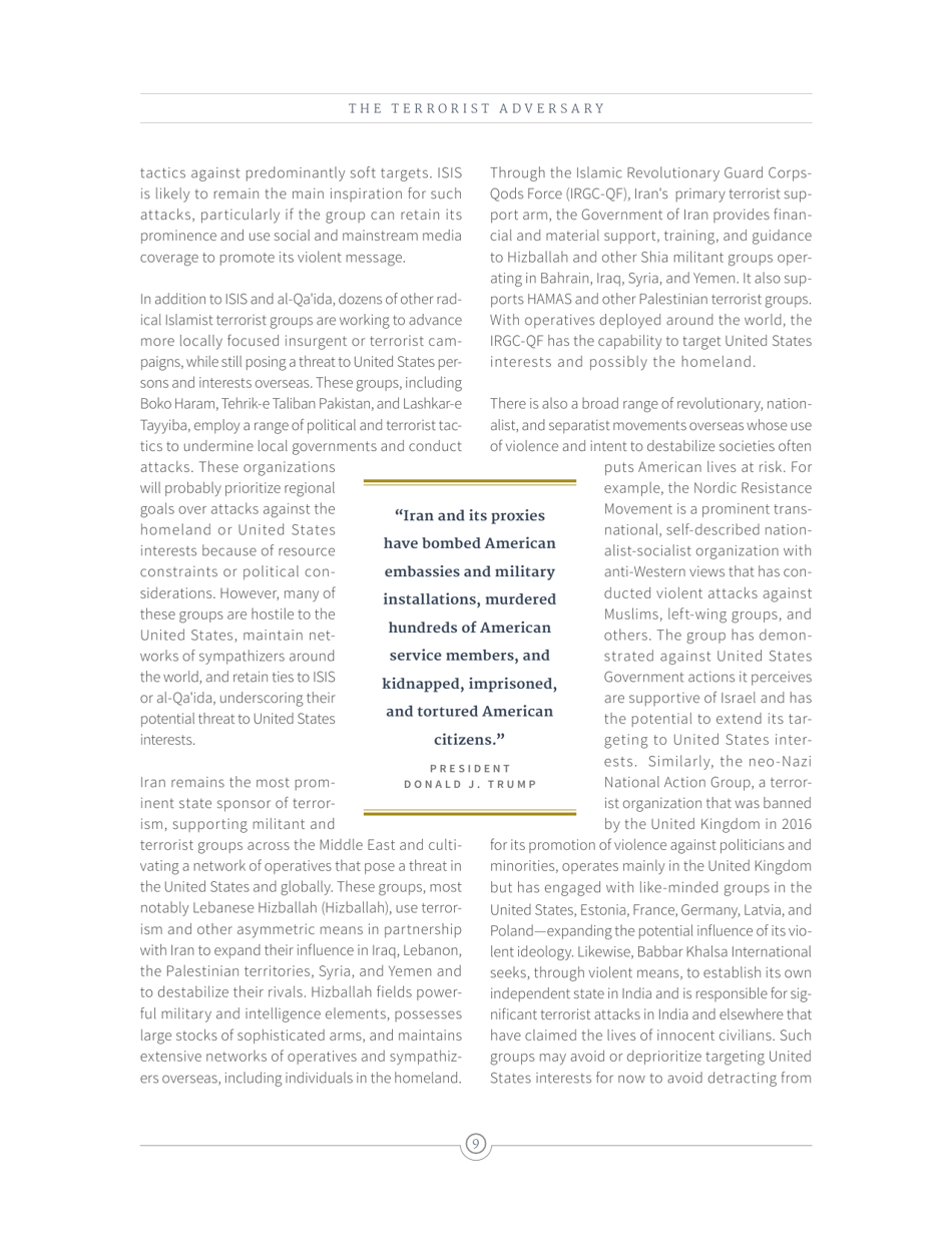 National Strategy for Counterterrorism of the United States of America, Page 17