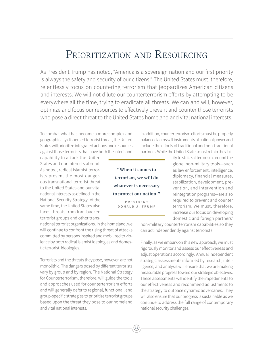 National Strategy for Counterterrorism of the United States of America, Page 19