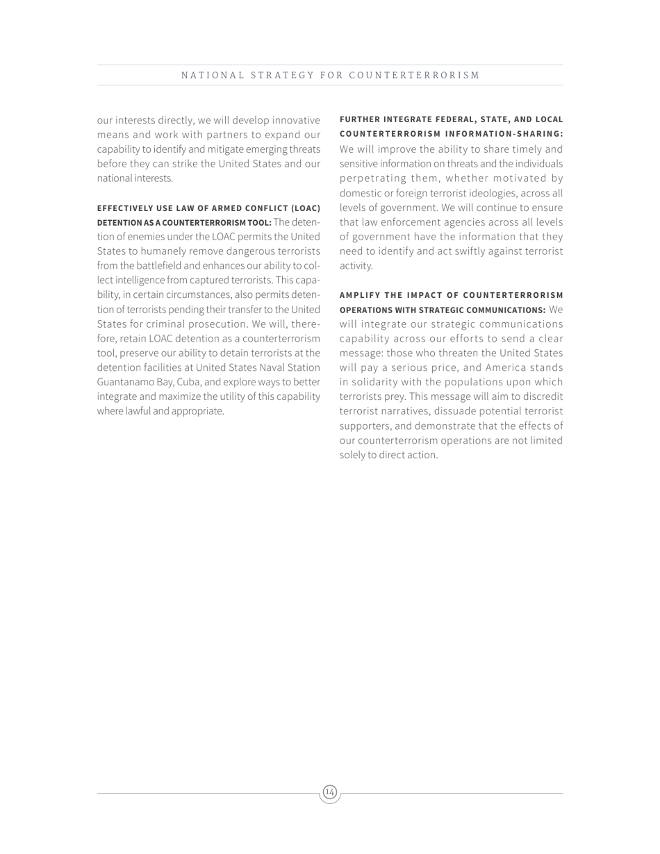 National Strategy for Counterterrorism of the United States of America, Page 22