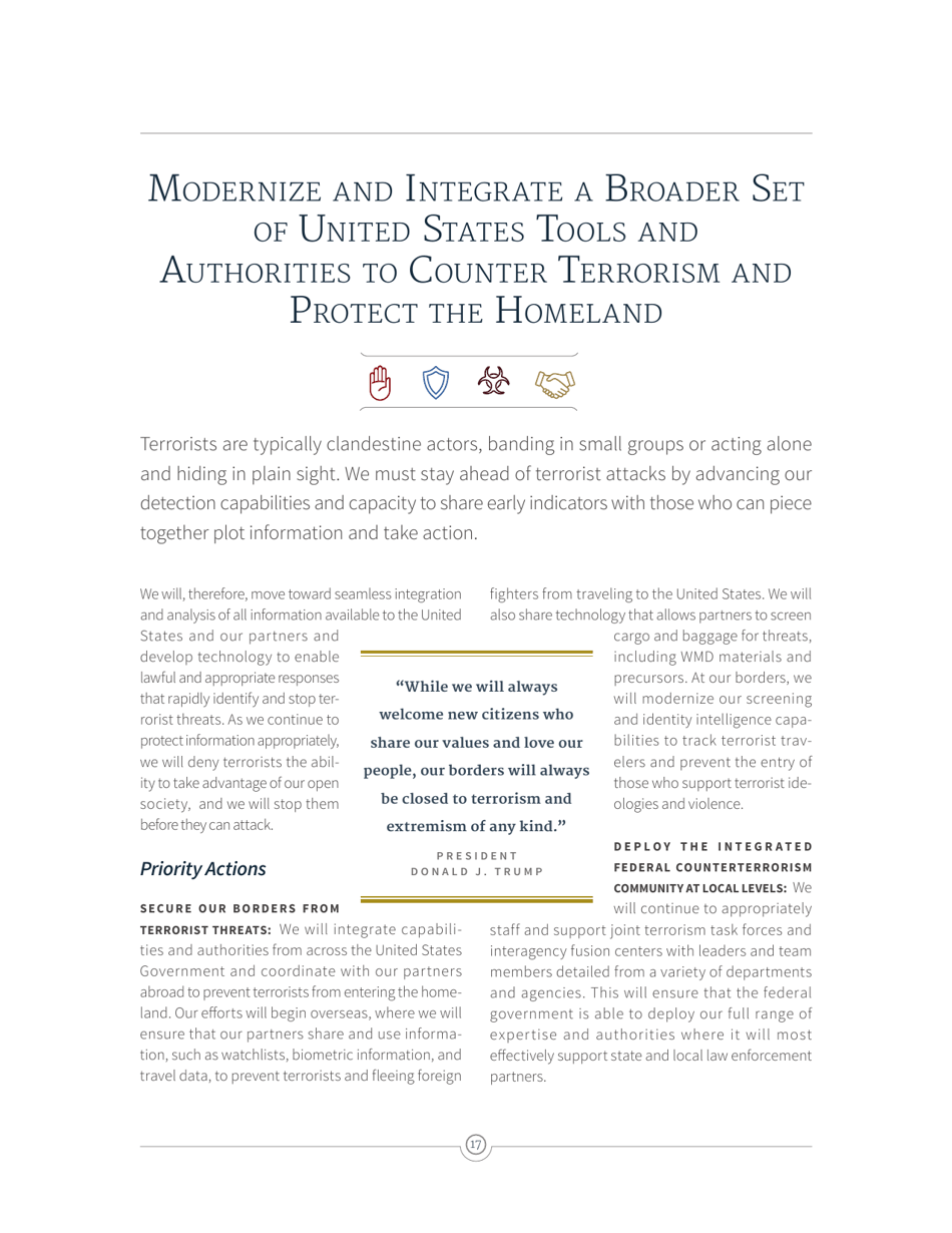 National Strategy for Counterterrorism of the United States of America, Page 25