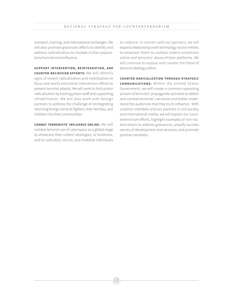 National Strategy for Counterterrorism of the United States of America, Page 30