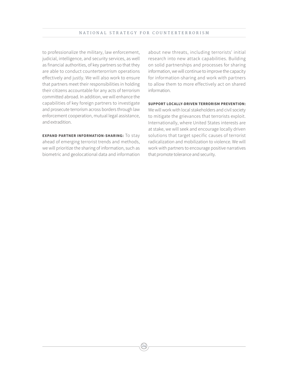 National Strategy for Counterterrorism of the United States of America, Page 32