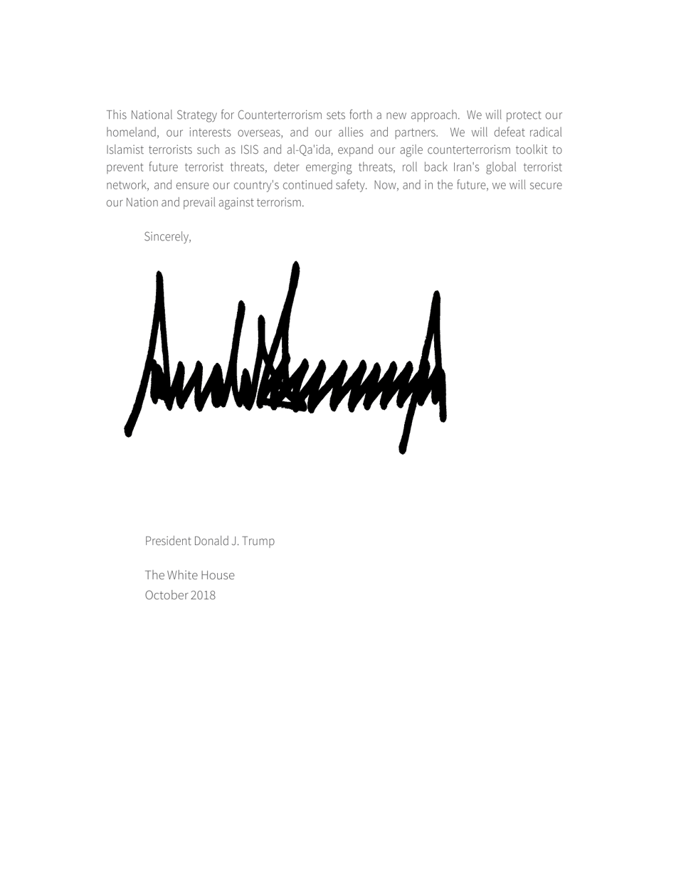 National Strategy for Counterterrorism of the United States of America, Page 4