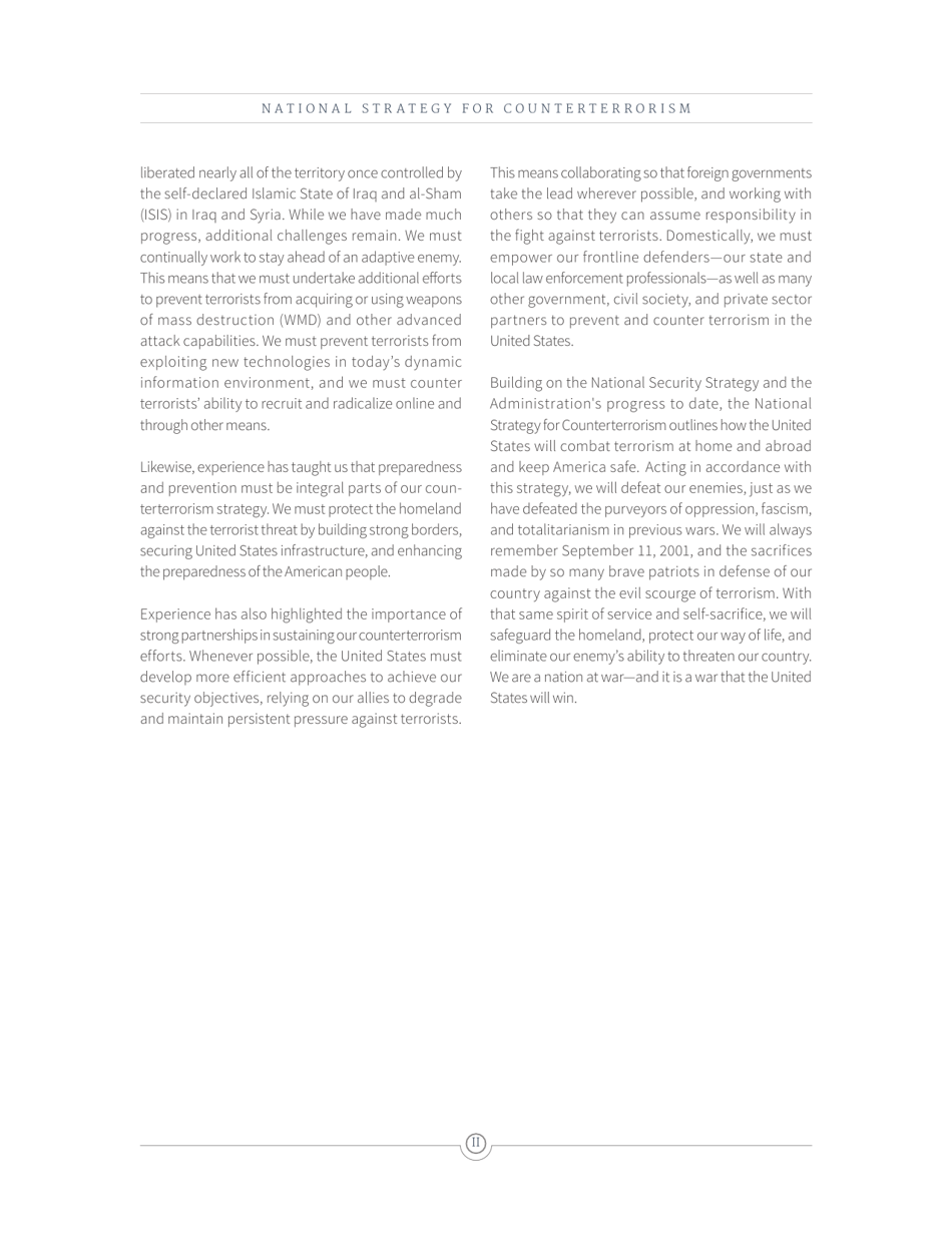 National Strategy for Counterterrorism of the United States of America, Page 6