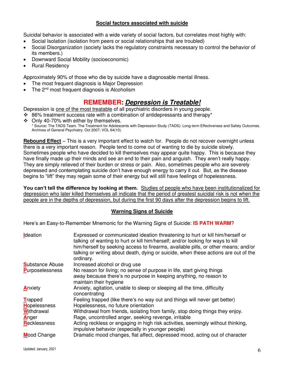 Suicide in Montana - Facts, Figures, and Formulas for Prevention - Montana, Page 6